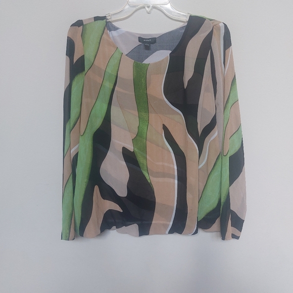 ALFANI Striped Longsleeve Blouse Size Large. - Picture 3 of 15